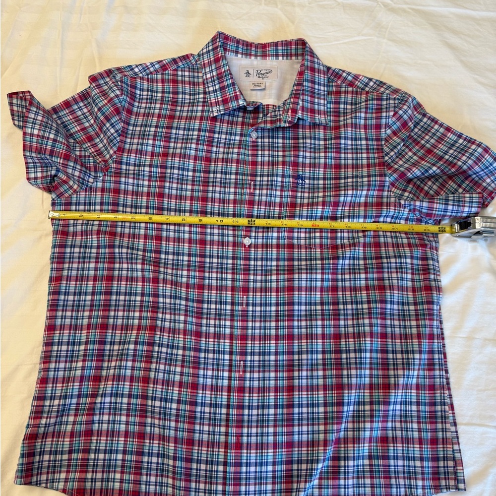 Original Penguin Red & Blue Plaid Short-Sleeve Button-Down Shirt
